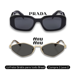 MAIO BLACK - 2 Óculos Unissex - MIU MIU 56zs | Prada - COMPRE 1 LEVE 2